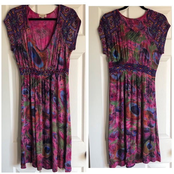 ONE WORLD Dresses & Skirts - ONE WORLD dress pinks purple blue green Size M